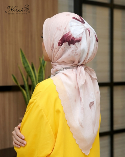 TUDUNG BAWAL PRINTED BIDANG 48 Cotton Voile Ribbon Design