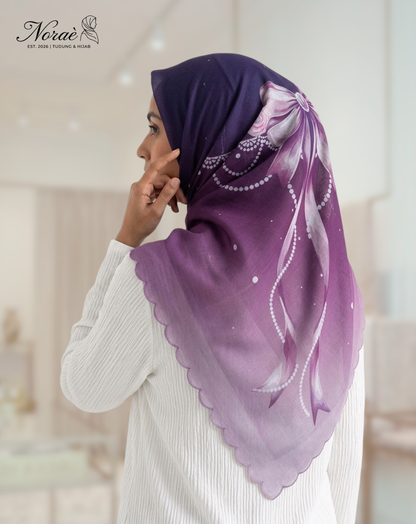 TUDUNG BAWAL PRINTED BIDANG 48 Cotton Voile Ribbon Bubble Design