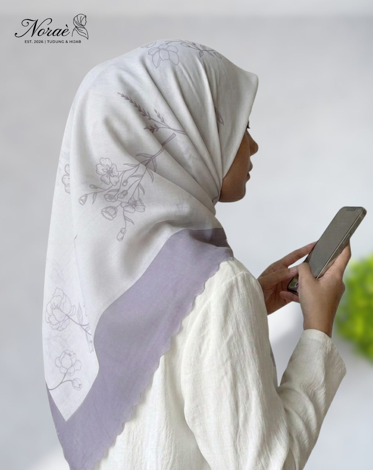 TUDUNG BAWAL PRINTED BIDANG 48 Cotton Voile Forest Design