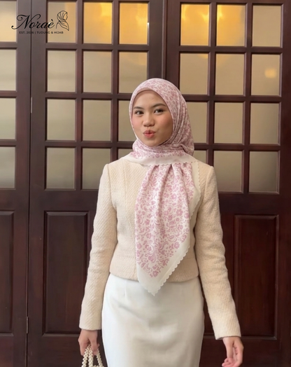 TUDUNG BAWAL PRINTED BIDANG 48 Cotton Voile Flower Pieces Design