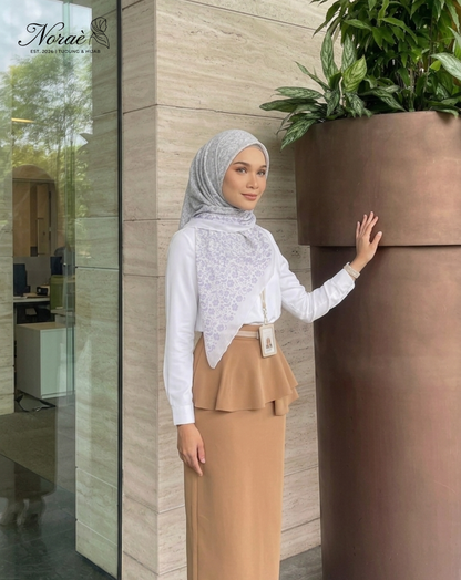 TUDUNG BAWAL PRINTED BIDANG 48 Cotton Voile Flower Pieces Design