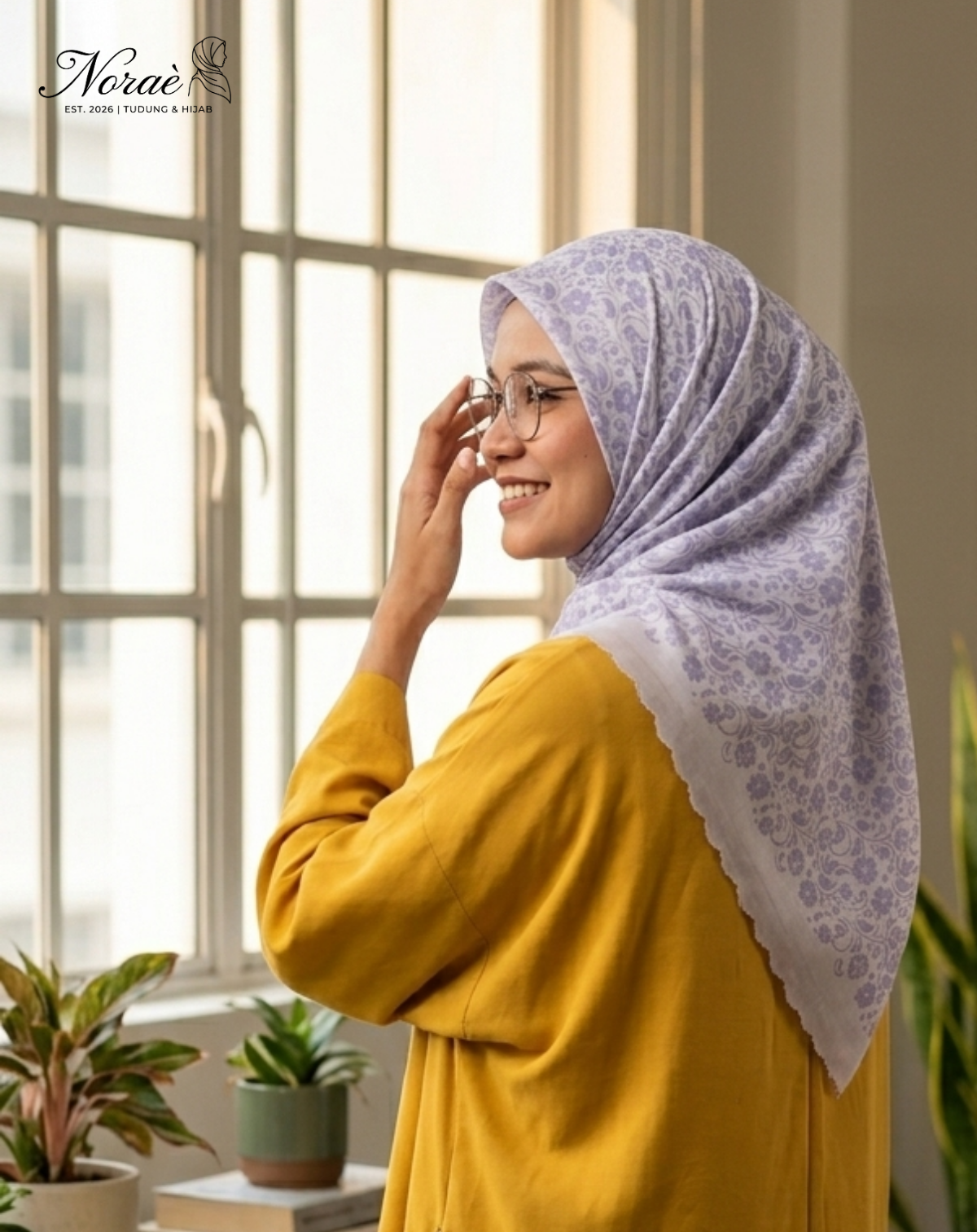 TUDUNG BAWAL PRINTED BIDANG 48 Cotton Voile Flower Pieces Design