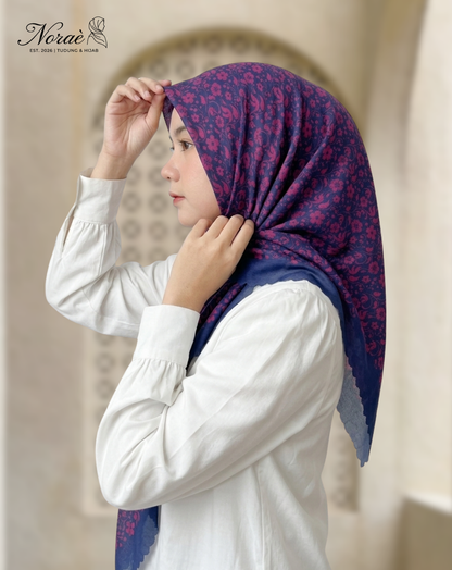 TUDUNG BAWAL PRINTED BIDANG 48 Cotton Voile Flower Pieces Design