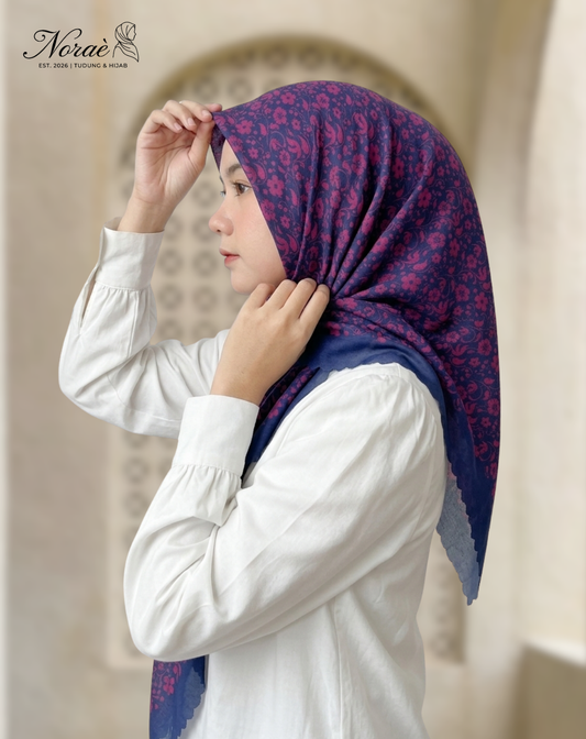 TUDUNG BAWAL PRINTED BIDANG 48 Cotton Voile Flower Pieces Design