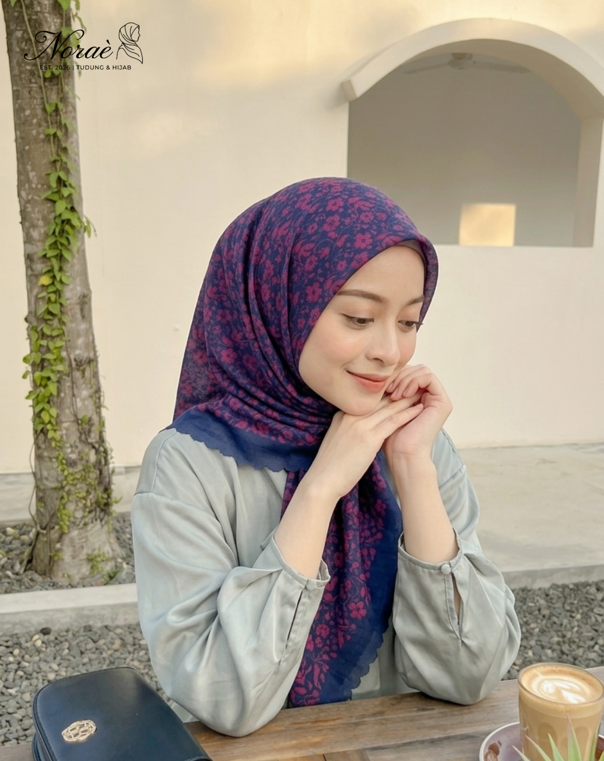 TUDUNG BAWAL PRINTED BIDANG 48 Cotton Voile Flower Pieces Design