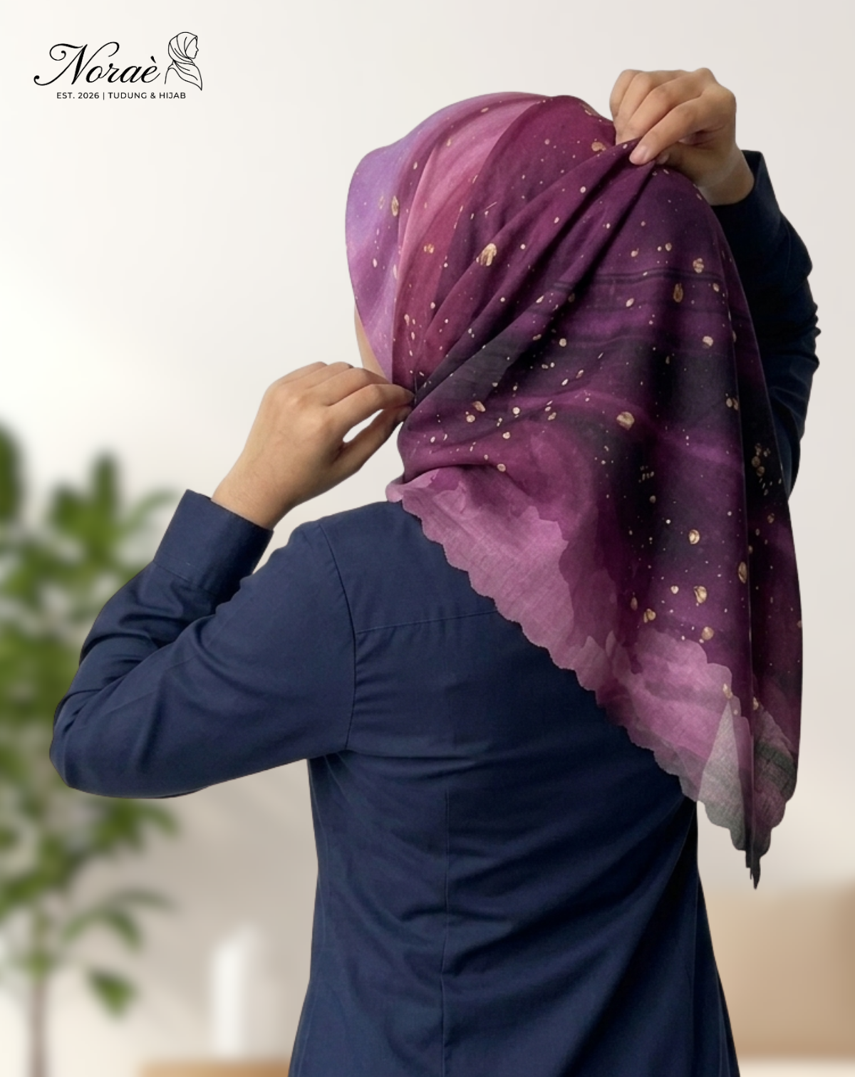 TUDUNG BAWAL PRINTED BIDANG 48 Cotton Voile Rainbow Design