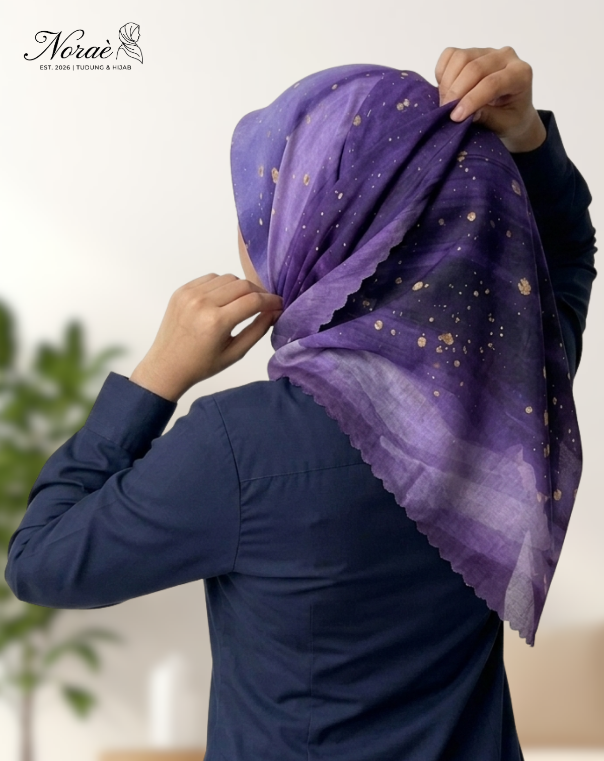 TUDUNG BAWAL PRINTED BIDANG 48 Cotton Voile Rainbow Design