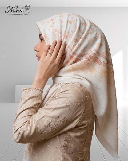 TUDUNG BAWAL PRINTED BIDANG 48 Cotton Voile High End Design