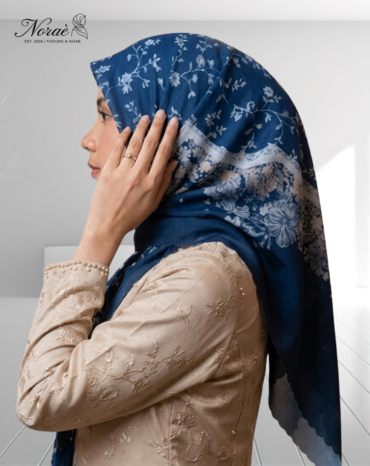 TUDUNG BAWAL PRINTED BIDANG 48 Cotton Voile High End Design