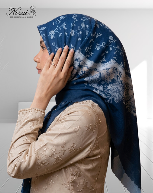 TUDUNG BAWAL PRINTED BIDANG 48 Cotton Voile High End Design