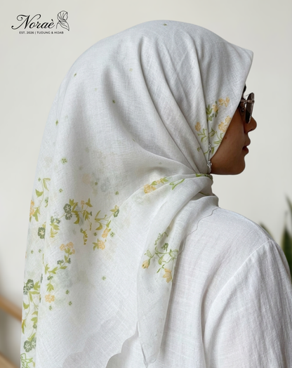 TUDUNG BAWAL PRINTED BIDANG 48 Cotton Voile Flower Pieces Design