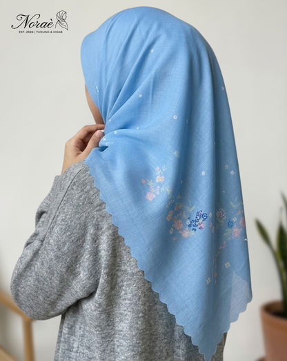 TUDUNG BAWAL PRINTED BIDANG 48 Cotton Voile Flower Pieces Design