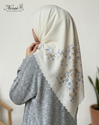 TUDUNG BAWAL PRINTED BIDANG 48 Cotton Voile Flower Pieces Design